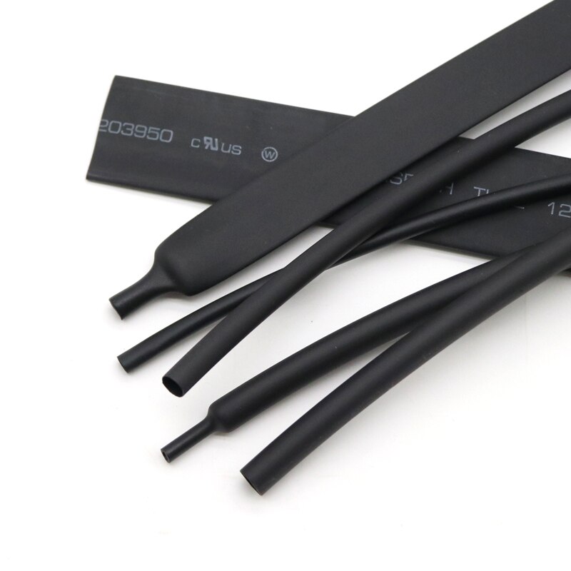 1M Diameter 1.5~50mm No Glue Heat Shrink Tubing 3:1 Ratio Waterproof Wire Wrap Insulated Adhesive Lined Cable Sleeve Black