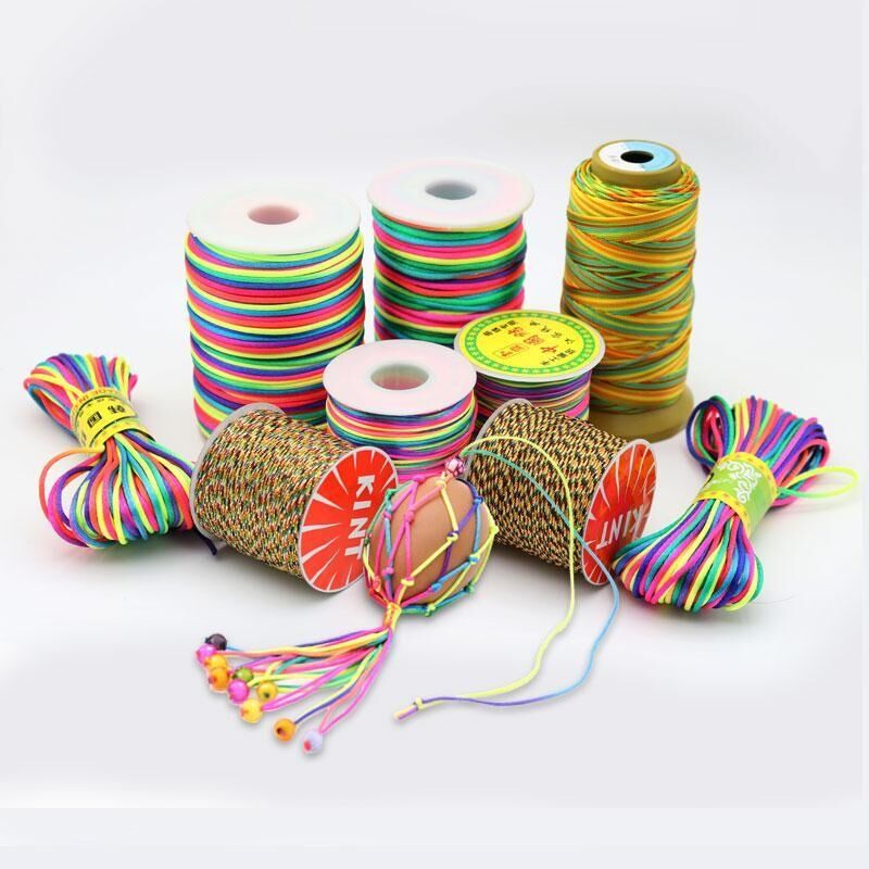 Bracelet de fil en Nylon 100 mètres/rouleau, cordon en macramé, nœud chinois, tressé, glands bricolage-même, fil à perles,