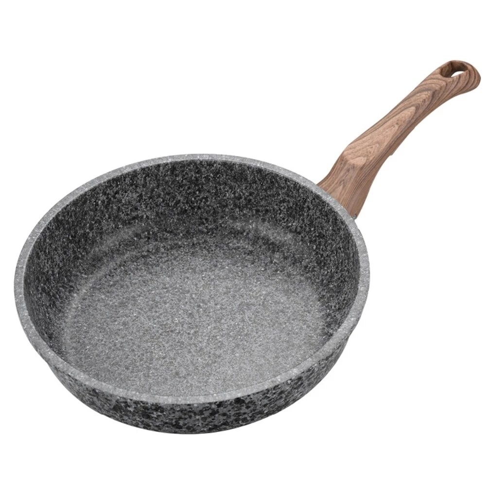 K-star-sartén antiadherente de piedra de mármol con mango de baquelita resistente al calor, sartén de huevo de inducción de granito, apta para lavavajillas: 24CM