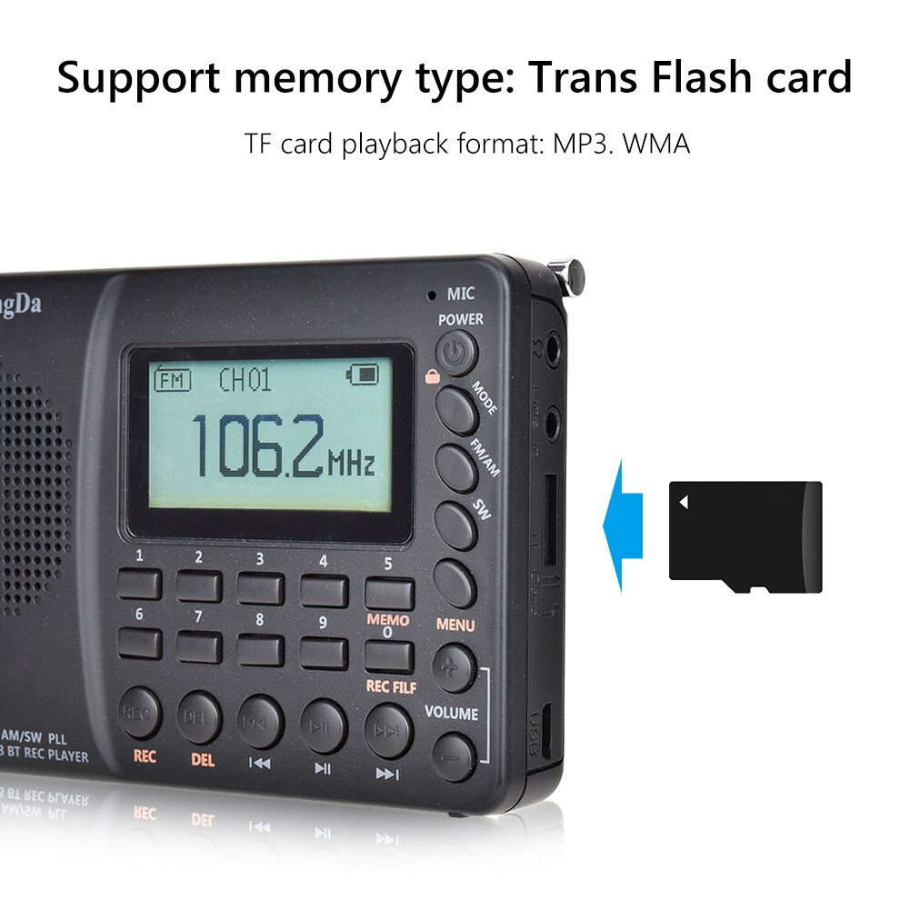 K603 FM/SW/AM Multi Band Digital Radio Stereo MP3 Player LCD Display Speaker High Sensitivity Clear Volume Radio