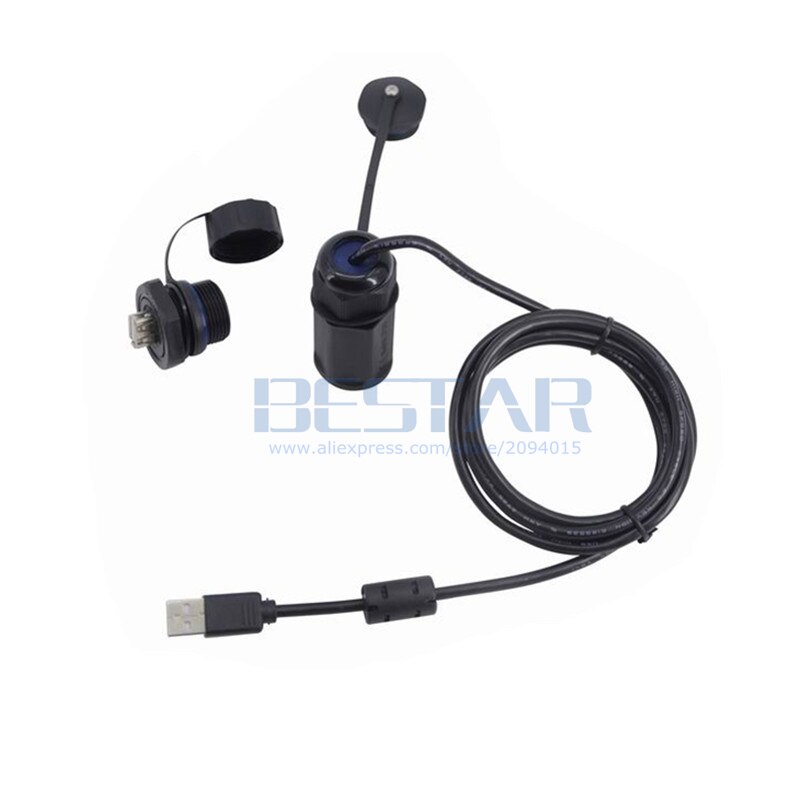 USB 2.0 Data Connector Waterproof Aviation Plug Socket 1M 1.5M 3M Line USB M25 Female Water Proof Extension Cable 3ft 5ft 10ft