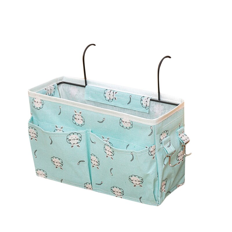 Bedside Storage Organizer Bed Desk Bag Sofa TV Remote Control Hanging Caddy Couch Storage Organizer Bed Holder Pockets: blue