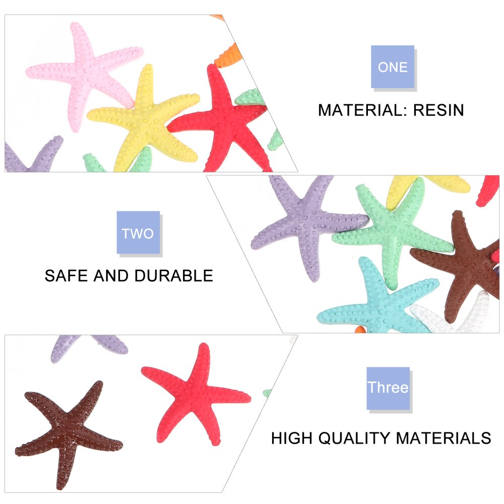 18pcs Fish Tank Layout Artificial Sea Star Ornament Resin Craft Aquarium Decor