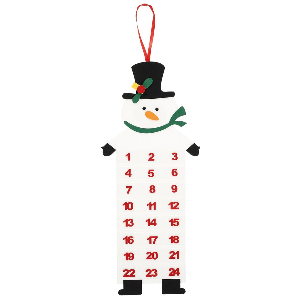 Felt Advent Calendar Hanging Fabric Christmas Tree Advent Calendar with Pockets for Xmas Decorations Child Kids Toys