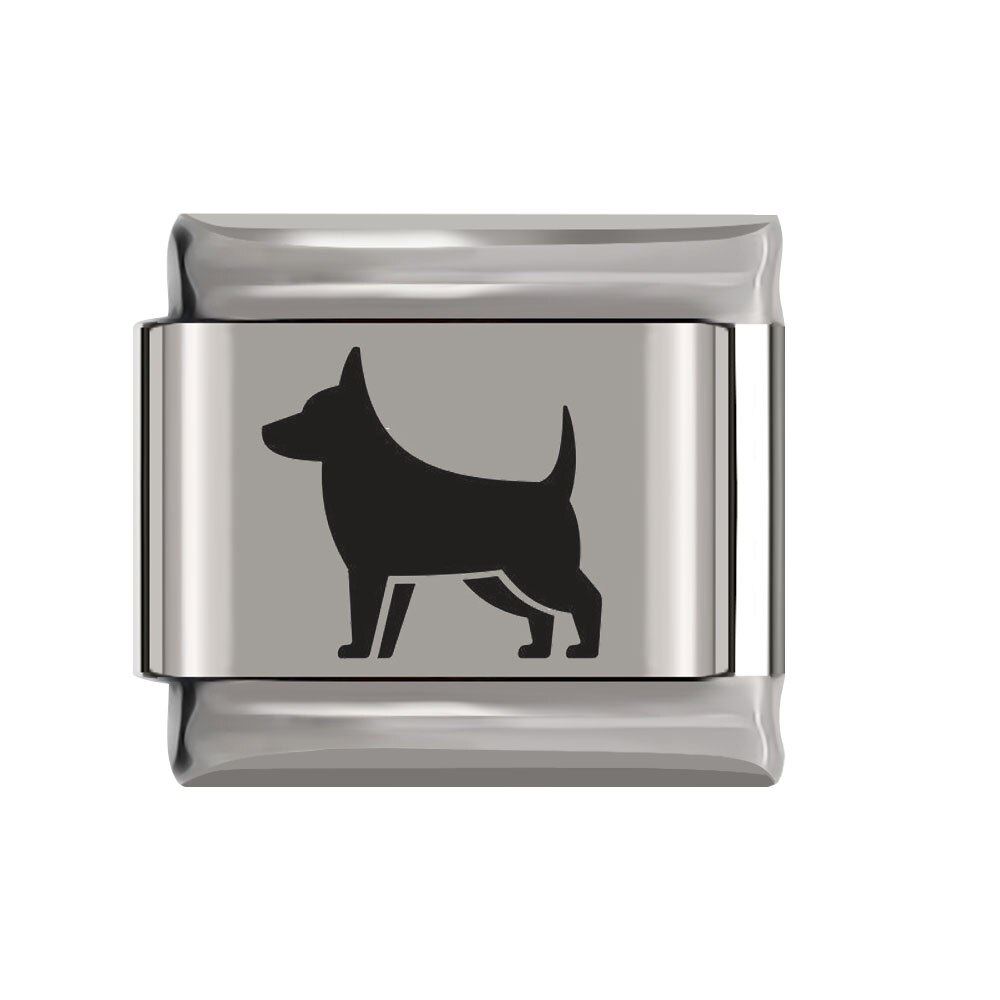 Fyour Original Daisy Dog Mother's Day Couples Charm Links Fit 9mm Width Bracelet Stainless Steel Jewelry DIY Making DJ130: D