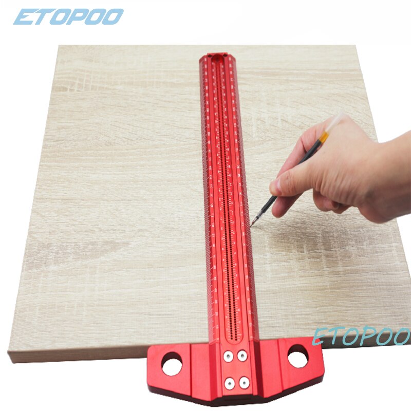Trazador de carpintería, regla tipo T de 60-600mm, regla de trazado, línea de aleación de aluminio, indicador de marcado, herramientas de medición DIY