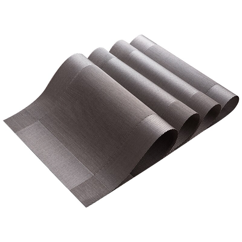 Tafel Placemats Slip Anti-slip Wasbare Placemats hittebestendig Placemats Pack van 4 STUKS Tafel Placemats 45x30CM Placemats: Silver Gray 4PCS