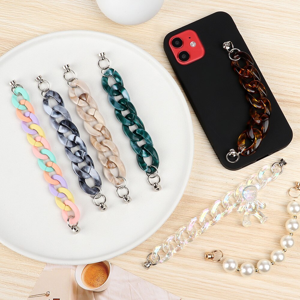 1Pc Anti perdido teléfono acollador colgante cadena para la muñeca lindo cordón para el móvil teléfono móvil correas DIY decoración de funda de teléfono de la cadena