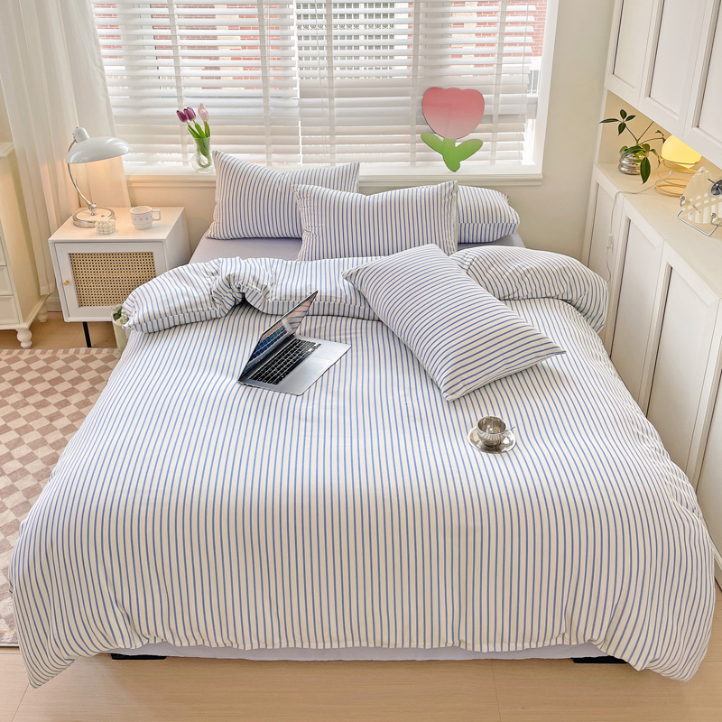 Ins Bedding Set with Pillowcase bed sheet Single Full Size Bed Linen Duvet Cover Set Queen/King Double Comforter Cover: Twin / green