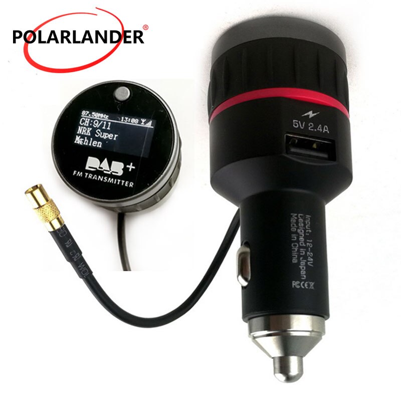 Tuner Receiver FM Transmitter With Converter Plug-and-Play Knob Car DAB Radio Cigarette Lighter With 5V 2.4A A USB Part