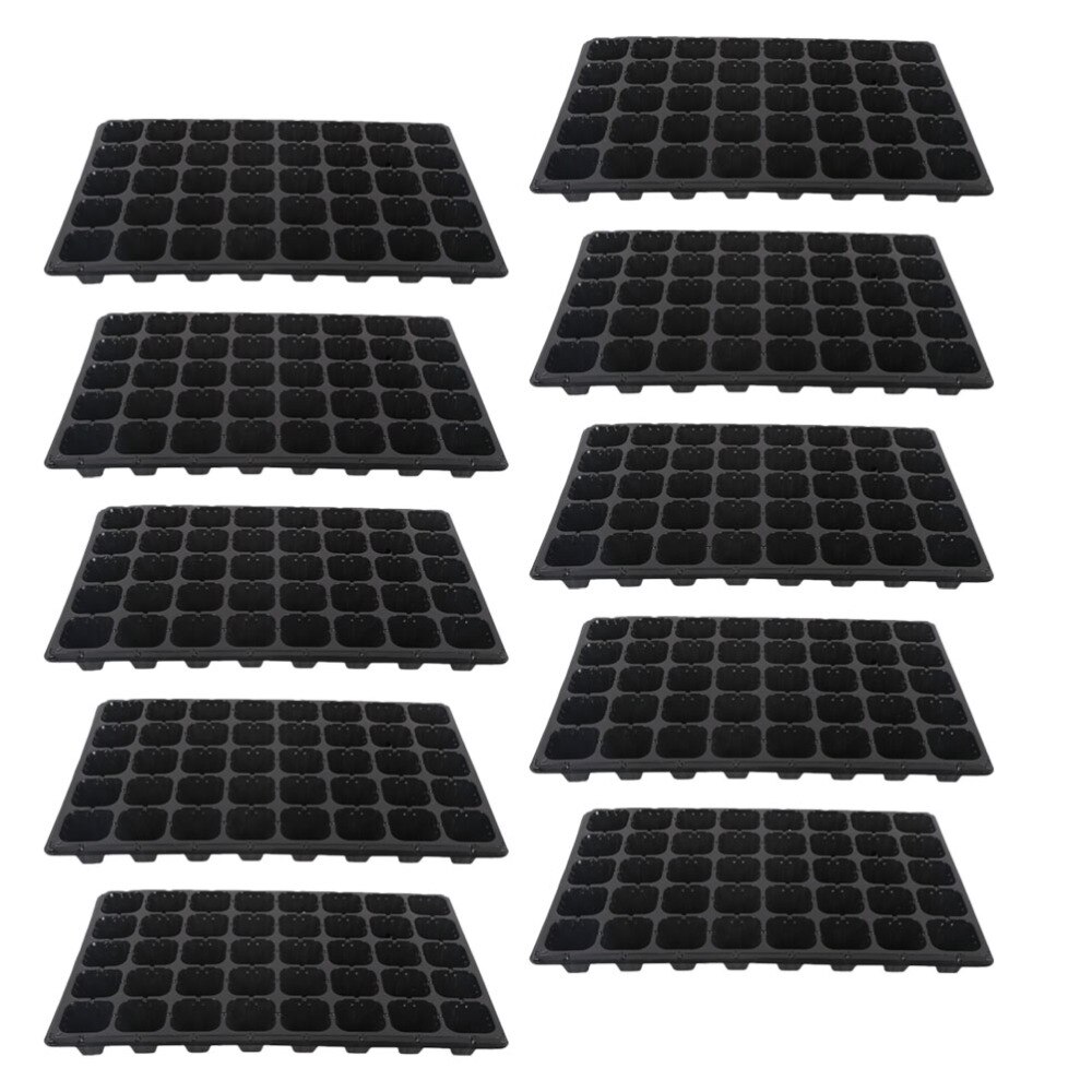 10PCS 40 Cell Seedling Tray Seed Starter Growing Plantings Trays (Black): Default Title