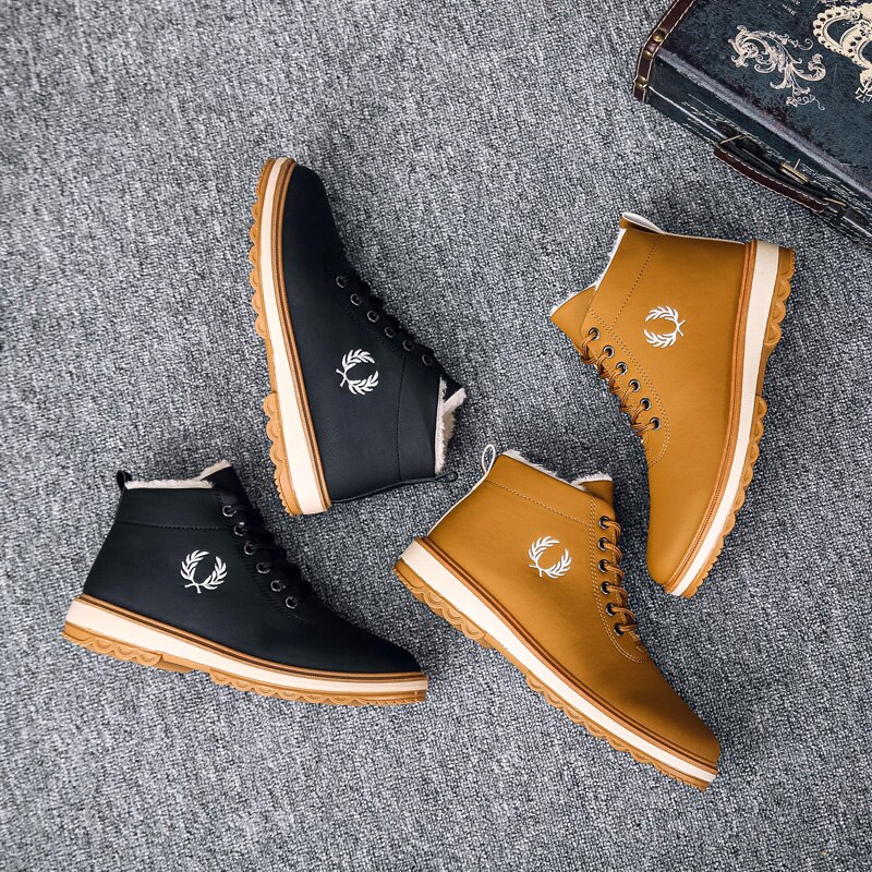 Heren vintage laarzen casual heren laarzen heren herfst werkschoenen lange sport heren zwart heren leer voor