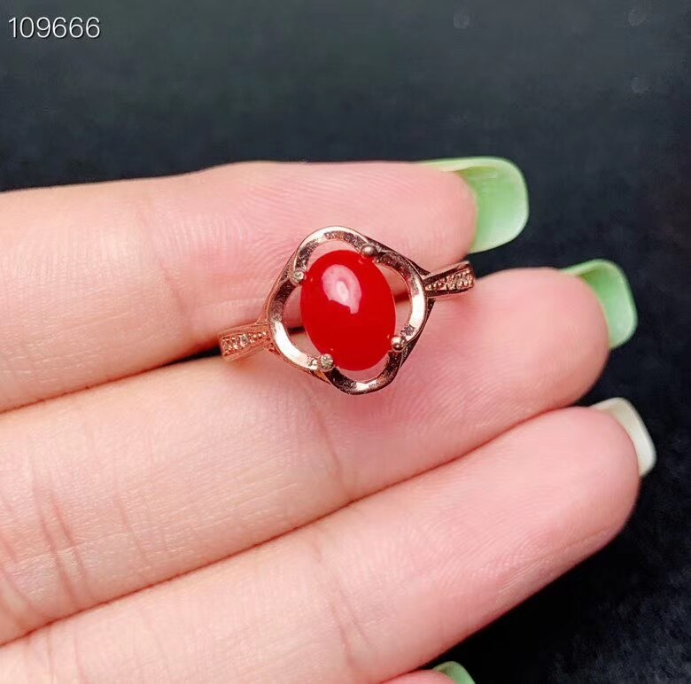 KJJEAXCMY Fijne sieraden 925 sterling zilver ingelegd natuurlijke red coral dames hanger ketting ondersteuning detectie set