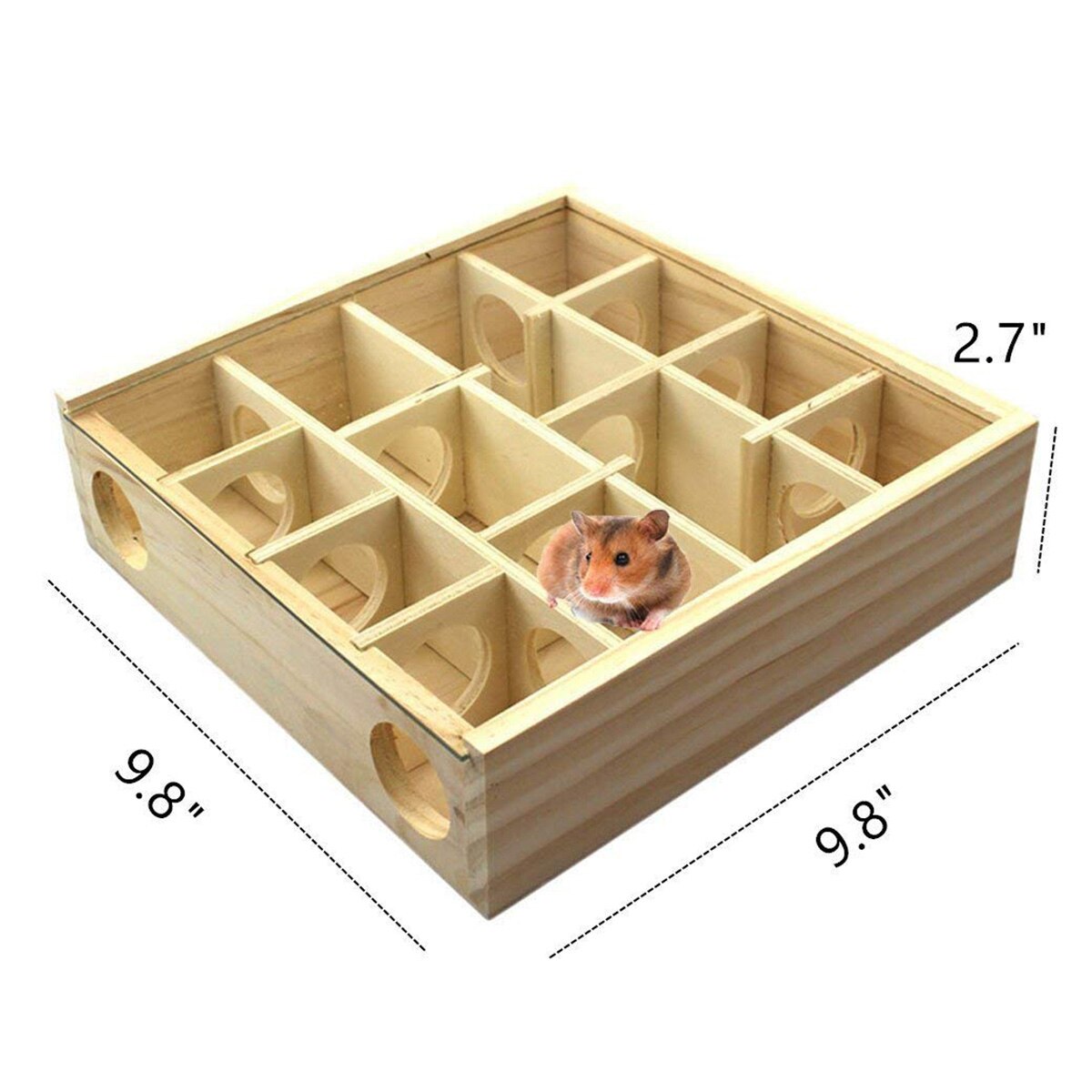 Trä labyrint tunnel leksak med lock, små sällskapsdjur aktivitet sport gerbil labyrint dvärg hamster lek leksaker labyrint tunnel möss