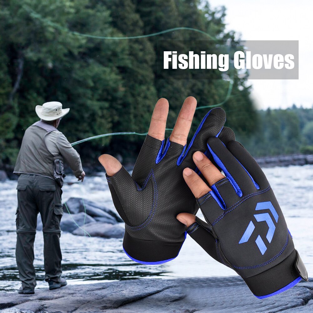 Gants de pêche universels à motif de flèche coupée à 3 doigts, protection solaire respirante pour l&#39;extérieur, gants antidérapants, équipement de pêche
