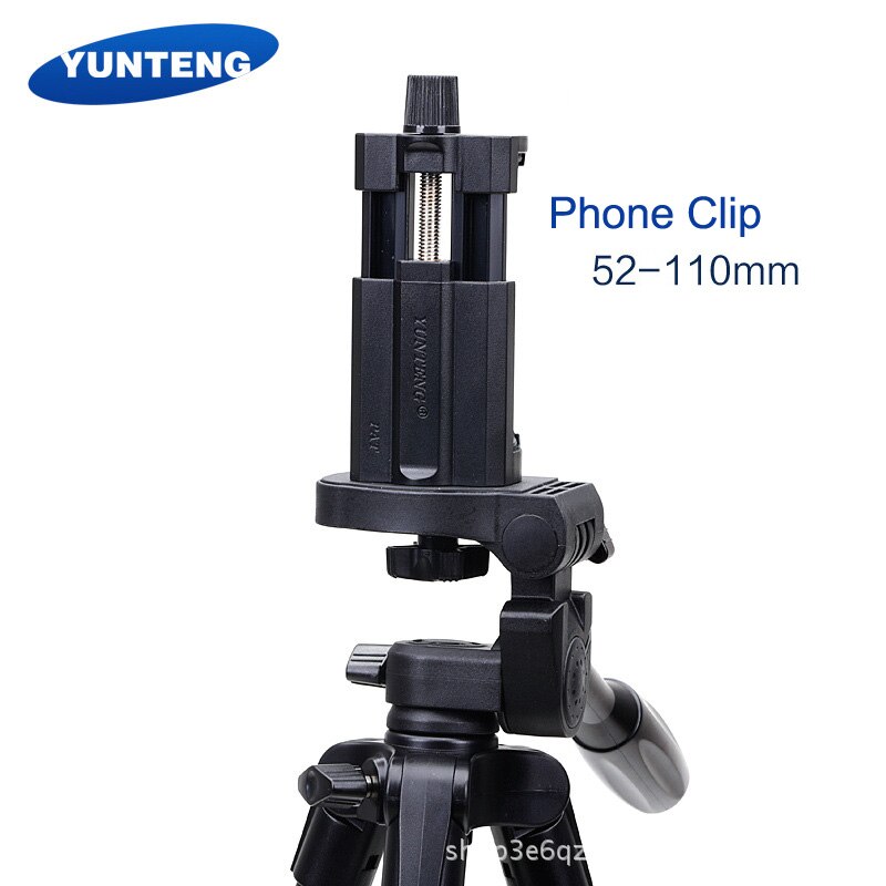 YUNTENG – trépied VCT 5208 en aluminium, avec télécommande Bluetooth + Clip pour appareil photo et smartphone