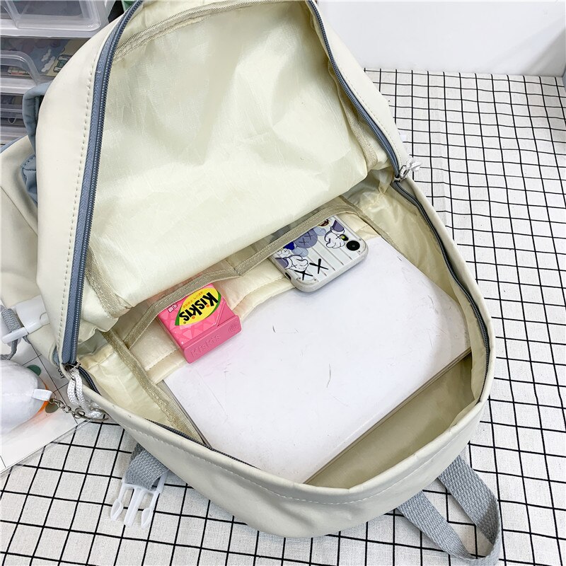 Estuaqueen Kawaii Nylon Vrouwen Rugzak Mode Waterdichte Rugzak Voor Tienermeisjes Schooltas Leuke Student Boekentas Reizen Mochila