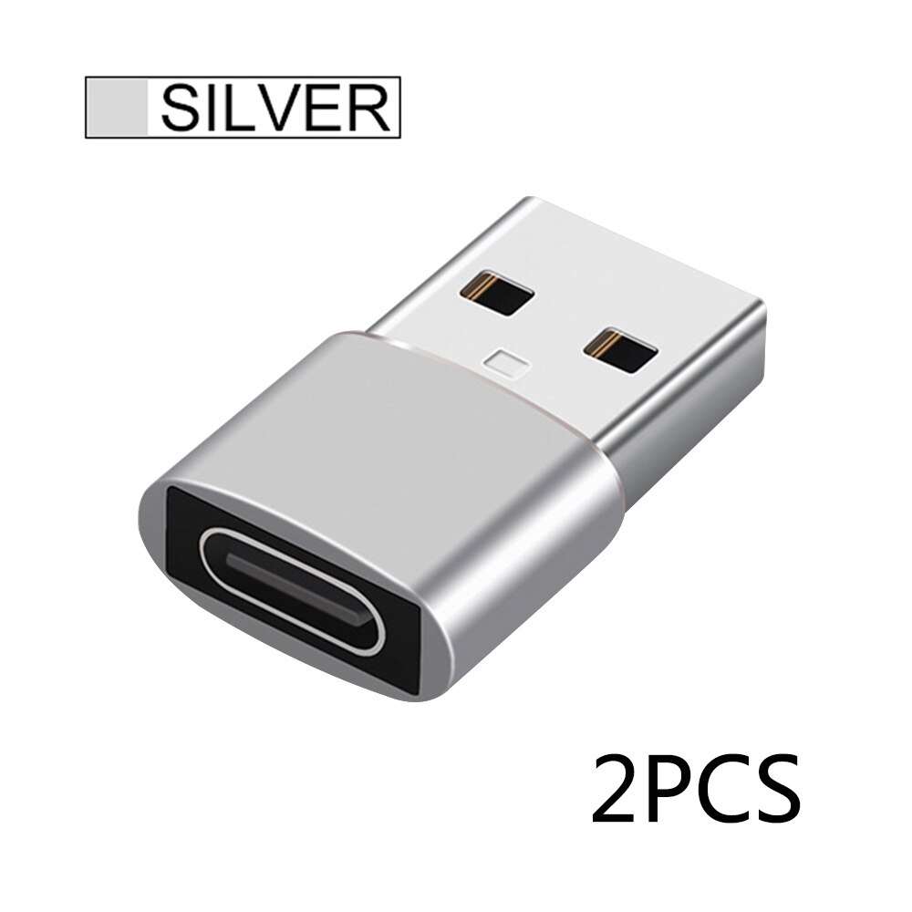 2PCS USB Typ C OTG Adapter Für iPhone 12 USB C Männlich Zu Micro USB Weibliche Kabel Konverter Für macbook PC USB Zu Typ-c OTG Kabel: 2PCS Sliver