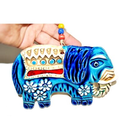 Cha Cult Benares Teapot 19 Litre Hand Painted Ceramic Elephant Motif