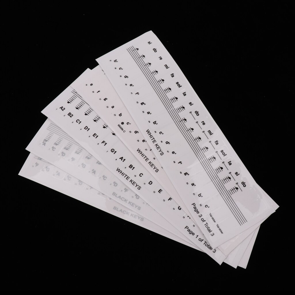 2 Sets Piano Stickers Piano Note Keyboard Sticker Electronic Keyboard Decal
