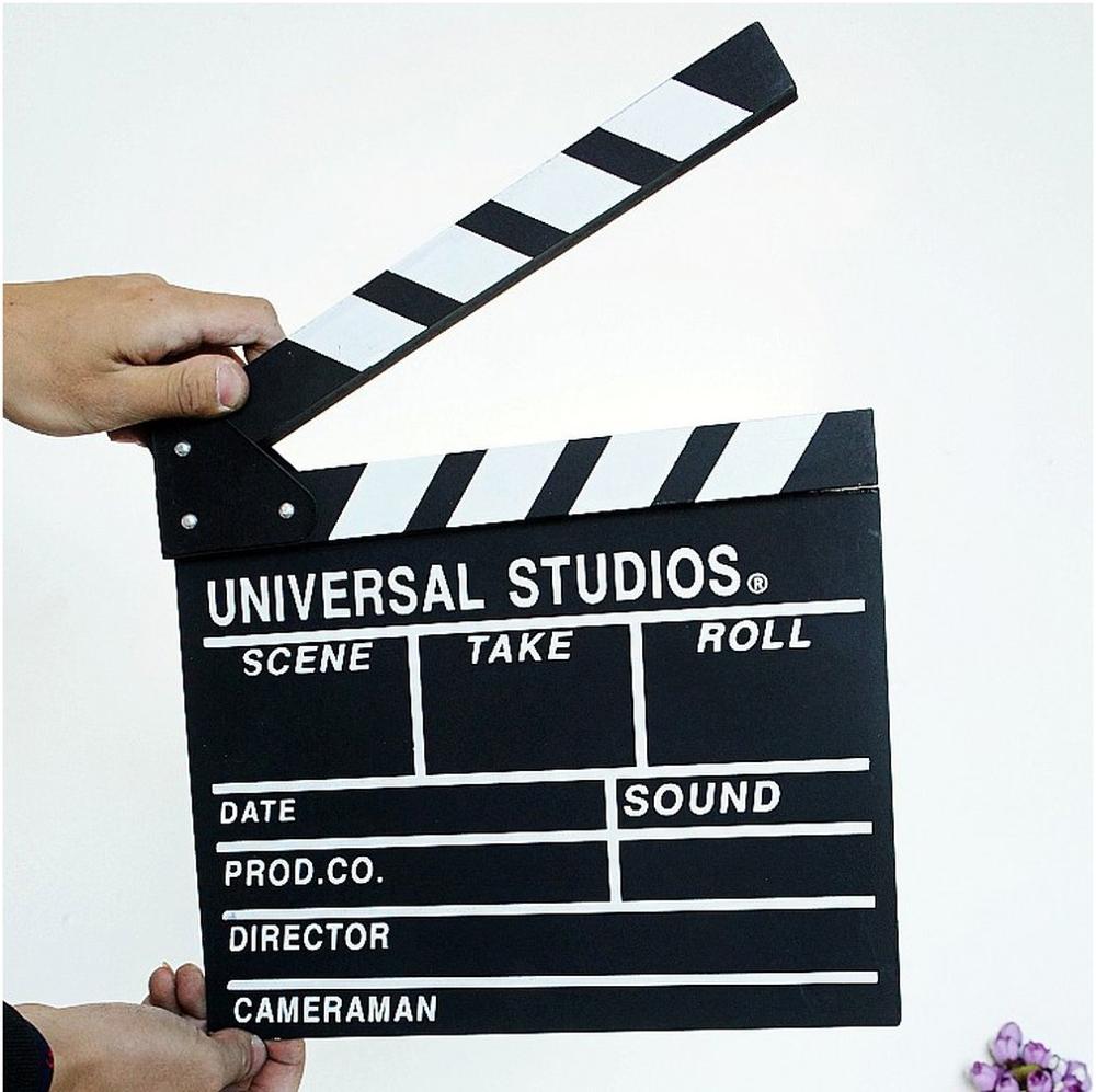 Woodon Film Clapperboard Director Video Szene TV Movie Clapper Board Film Schiefer Cut Prop 20x2 0x 1,5 cm heiße neue