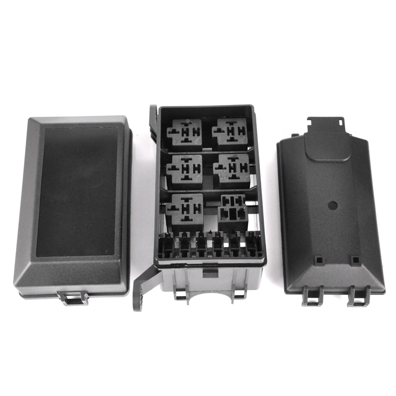 BORUiT Car Fuse Box DC 12V 20A 6 Relay Block 5 Road For Nacelle Car Insurance Holder Automobile Durable Vehicle Circuit Blade
