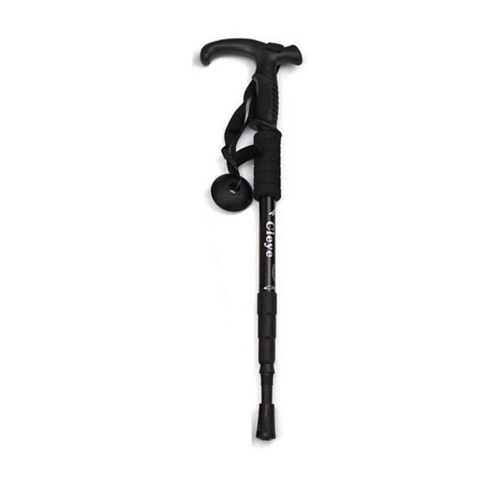 Telescopic Trekking Walking Hiking Stick Pole Adjustable Hiking Walking Crutches Outdoor Camp Length Baton Cane Anti-Shock P2L1: D