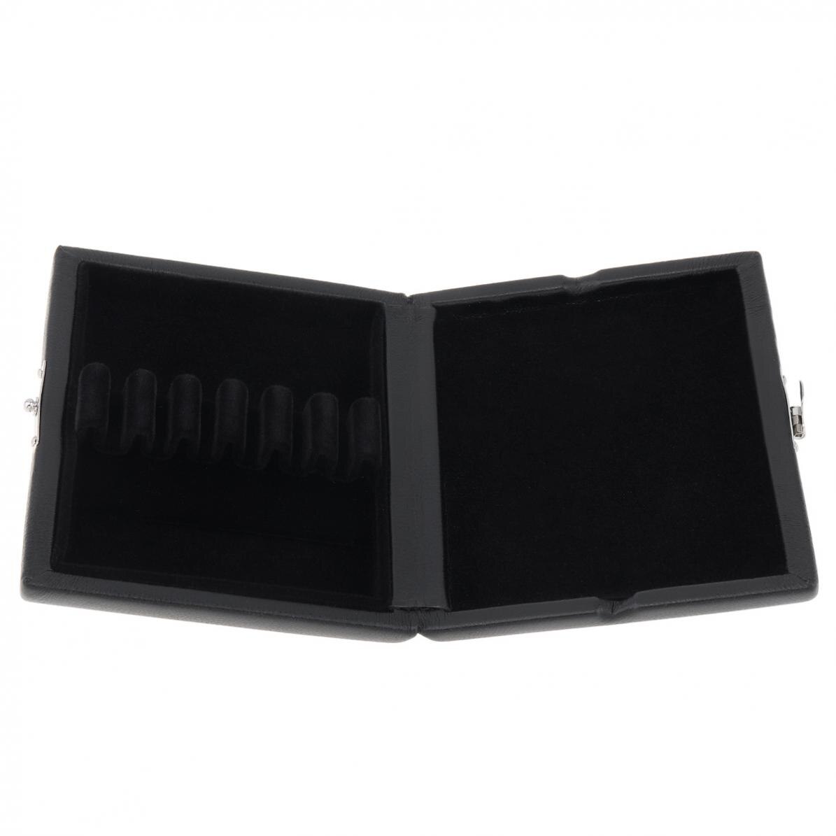 Black Leather Oboe Bassoon Reed Storage Case Box with Vent Holes for 6 Reeds Clarinet Oboe Reeds Box