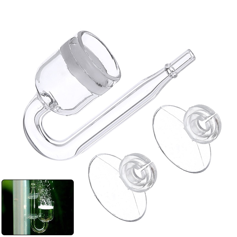 Glass Co2 Diffusers Aquarium Fish Tanks CO2 Diffusers Glass Cup Carbon Dioxide Reactor Ceramic Disces For Fish Tanks