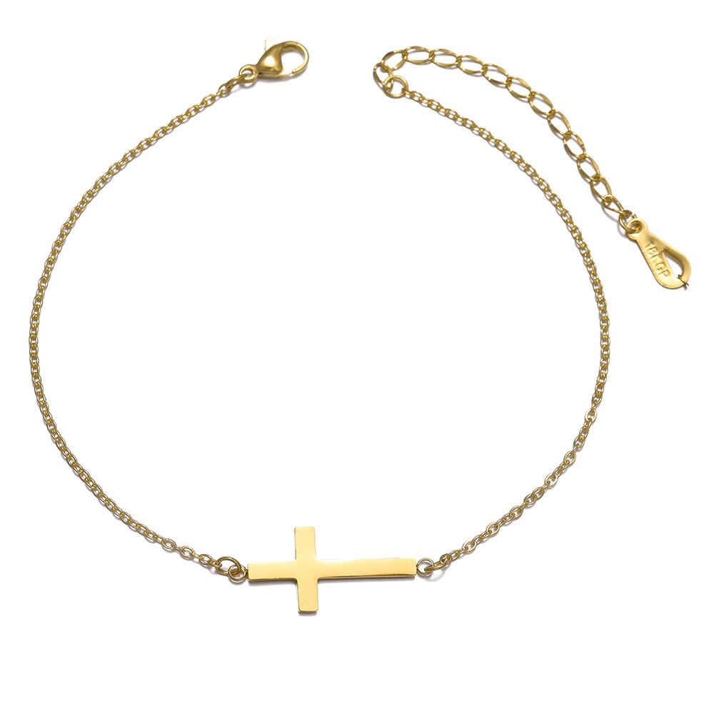 Rvs Cross Enkelband Barefoot Haak Sandalen Voet Sieraden Benen Armband Enkel Enkelbanden