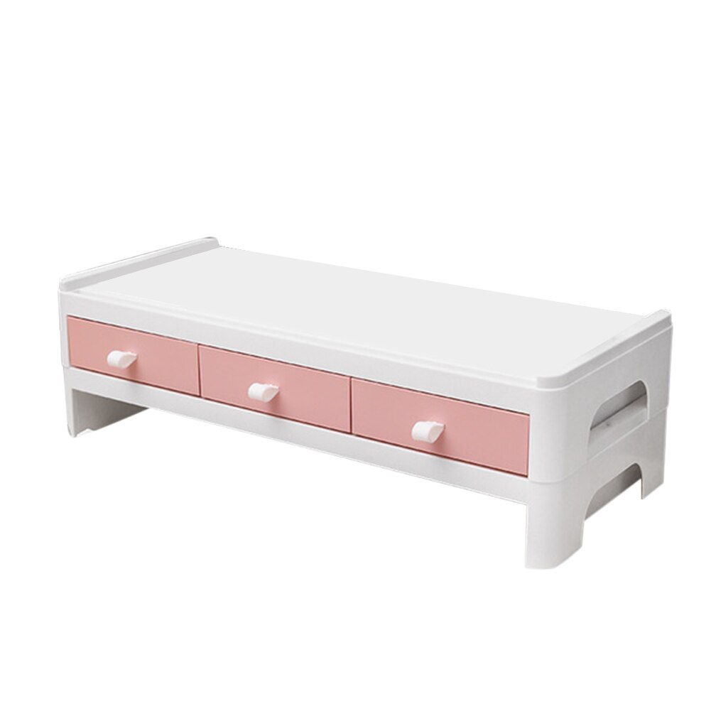 Drawer Holder Space Saving Desk Storage Box Organizer for LCD Monitor Desktop Computer: Gold