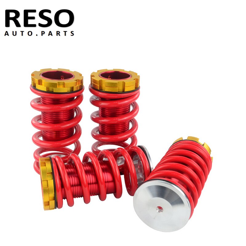 RESO- Lowering Scaled Adjustable Suspension Coilover Red Springs For 88-00 Honda Civic EG EJ EK