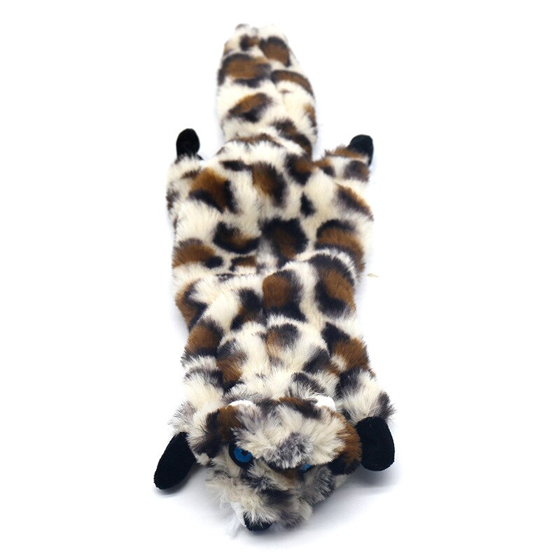 Kanin/leopard ren tand hundleksak ingen uppstoppad gnissel ljud husdjur leksak plysch tiger för hund katt tugga pipande valp leksak för träning: Leopard