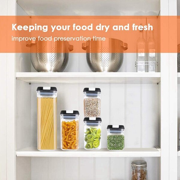 Airtight Food Storage Containers with Lids, 5 Pieces Kitchen Pantry Storage Containers Plastic Cereal Containers
