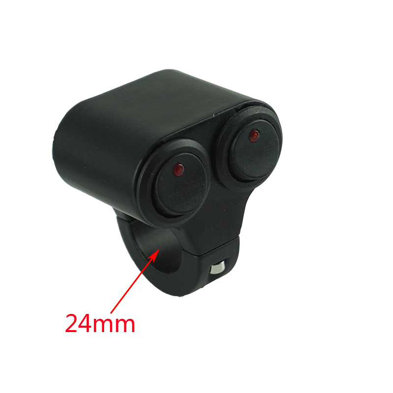 Aluminum Alloy 22mm 24mm Motorcycle Switches Handlebar Mount Switch Headlight Hazard Brake Fog Light ON OFF With Indicator Light: 24mm