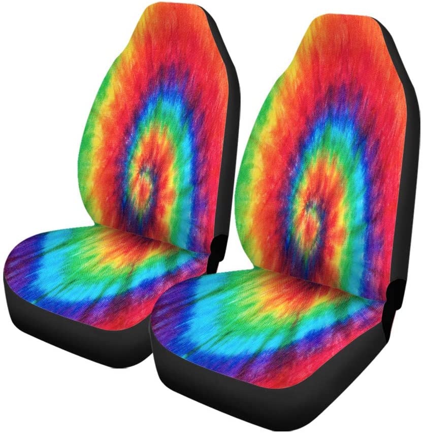 2pcs Front Car Seat Cover Automobiles Seat Covers Protector Cushion Fabric Cases Rainbow Universal For Sedan SUV Truck Auto: Type D