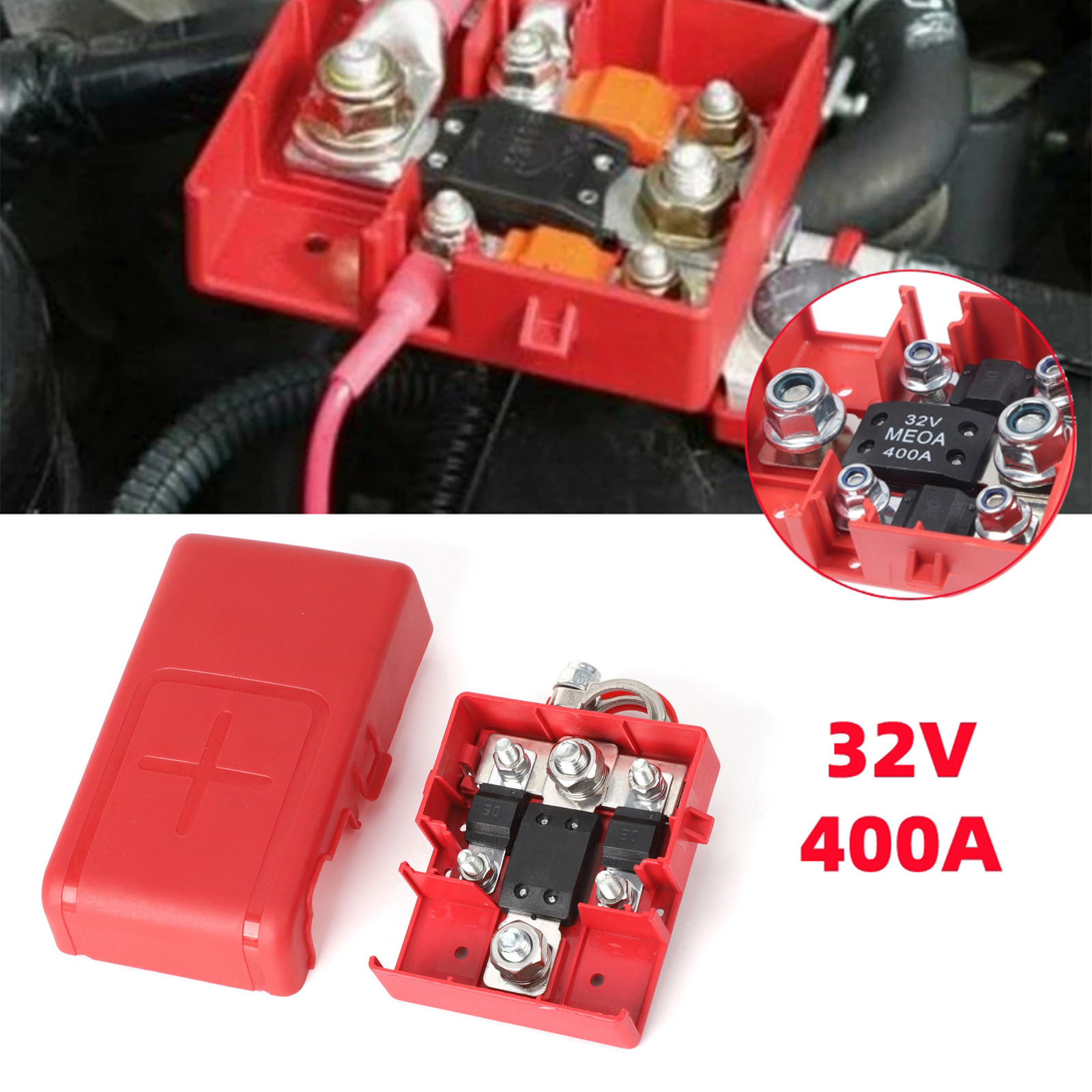 Car Quick Release Fused Battery Distribution Terminal Clamp Pile Head Connectors 32V 400A for Caravans camper Boat Truck
