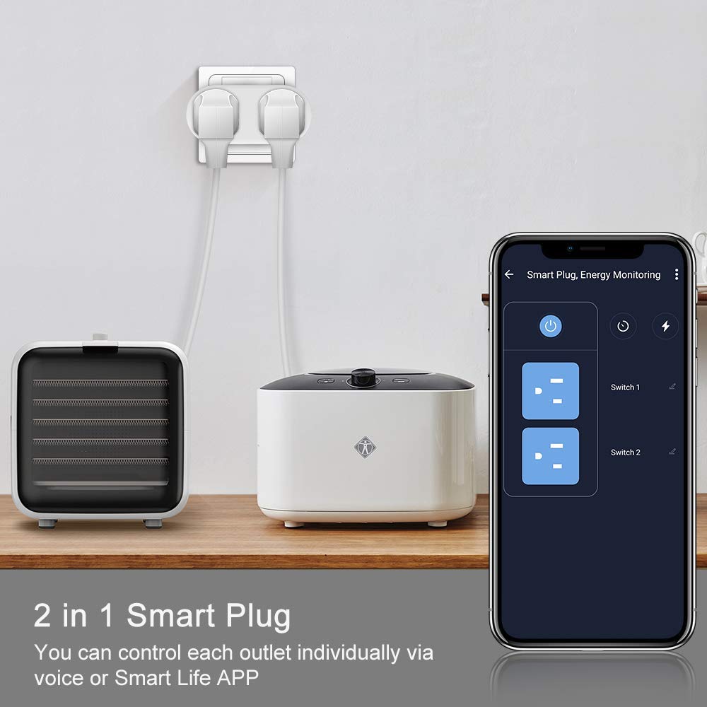 EU standard 2in1 Tuya Smart life WiFi outlet , compatible with Google home and Alexa ,Smart socket for home automation system