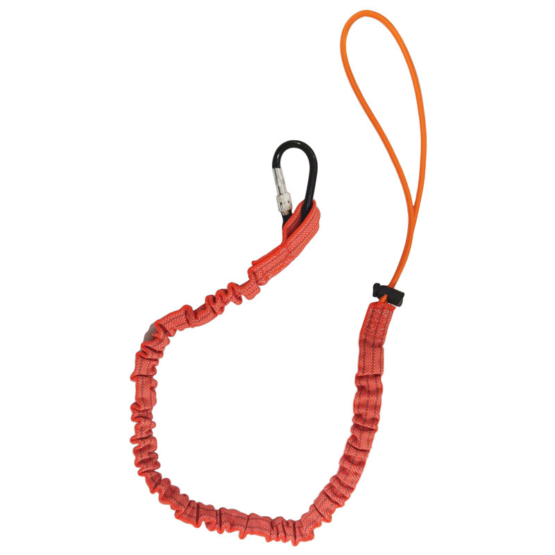 Cordón de herramienta de cuerda elástica de seguridad con mosquetón, trabajo de escalada, cuerda de seguridad anticaída, accesorios de escalada para trabajo aéreo: Amarillo claro