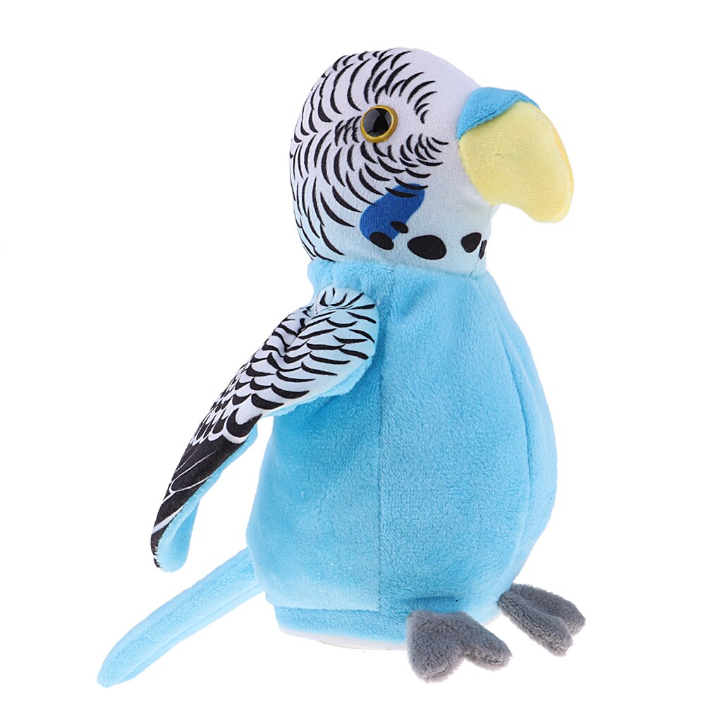 TALKING BACK LARGE PARROT TALKS FLAPS WINGS, REPEATS BACK WHAT U SAY BLUE