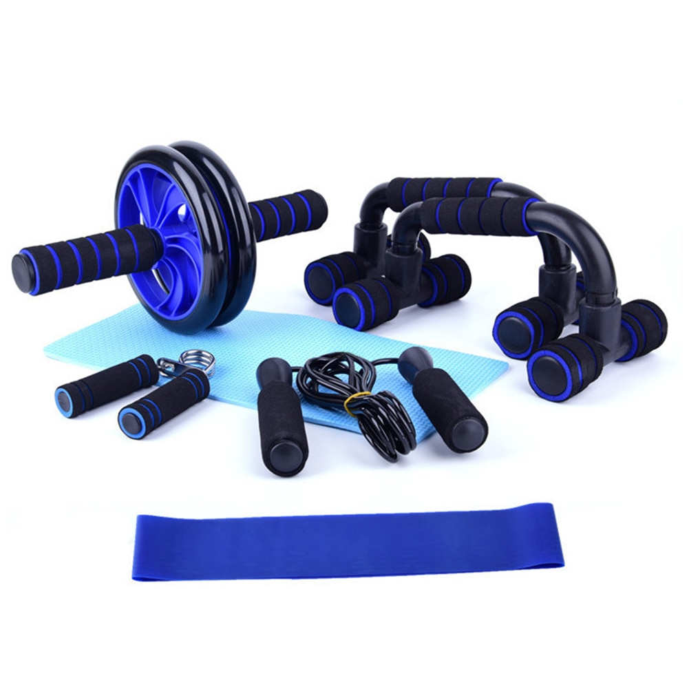 Calma Dragon 5 in 1 Home Oefening Set, Buikwiel, Push-up Stand, Handversterker, Jump Rope, Home Fitness Gym, Buikrol Oefening Set (Blauw Calma Dragon 5 in 1 Home Oefening Set, Buikwiel, Push-up Stand, Handversterker, Jump Rope, Home Fitness Gym, Buikrol Oefening Set (Blauw