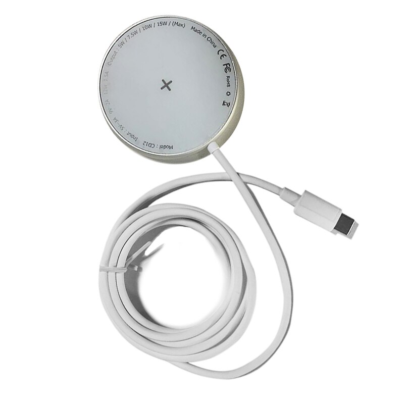 15W Magnetische Metalen Adsorptie Draadloze Oplader Voor Iphone 12Pro 12 Mini 12 Pro Max Pd 20W Eu Ons uk Snelle Oplader Plug Accessoires: 15W Wireless White