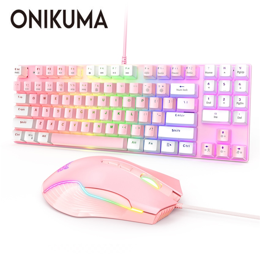 ONIKUMA G26 Wired 89-keys Mechanical Keyboard Mouse Set USB Interface Backlit Keyboard for Gaming Office Dedicated