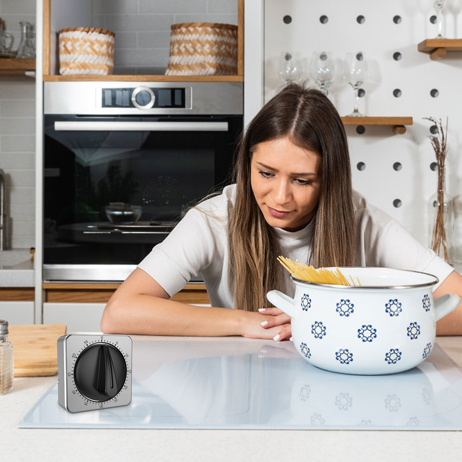 60Mins Magnetic Timer Manual Countdown Kitchen Timer for Baking Cooking Kid Study Fitness Yoga Training Timer Sleep Alarm Clock