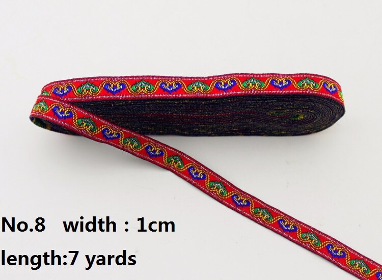 Etnische Lint Collection 10/20 MM Luxe DIY Jacquard Trim Weefde Polyester Singels Home Textil Handgemaakte ambachten: No.8