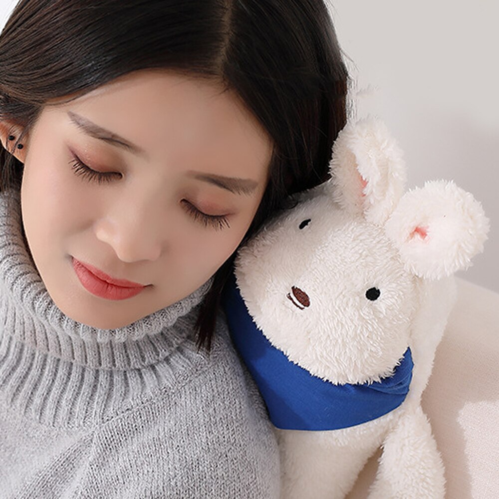 Pluszowa lalka butelka gorącej wody kreatywna zabawka dla dzieci tkanina nawet woda podgrzewająca torba na wodę śliczne królicze ogrzewacze robić rąk