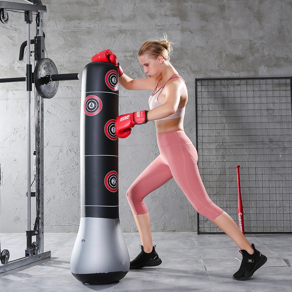 Boxing Punching Bag Boxing Muay Thai Inflatable Boxing Bag Training Pressure Relief Exercise Punching Stand Fitness Equipment