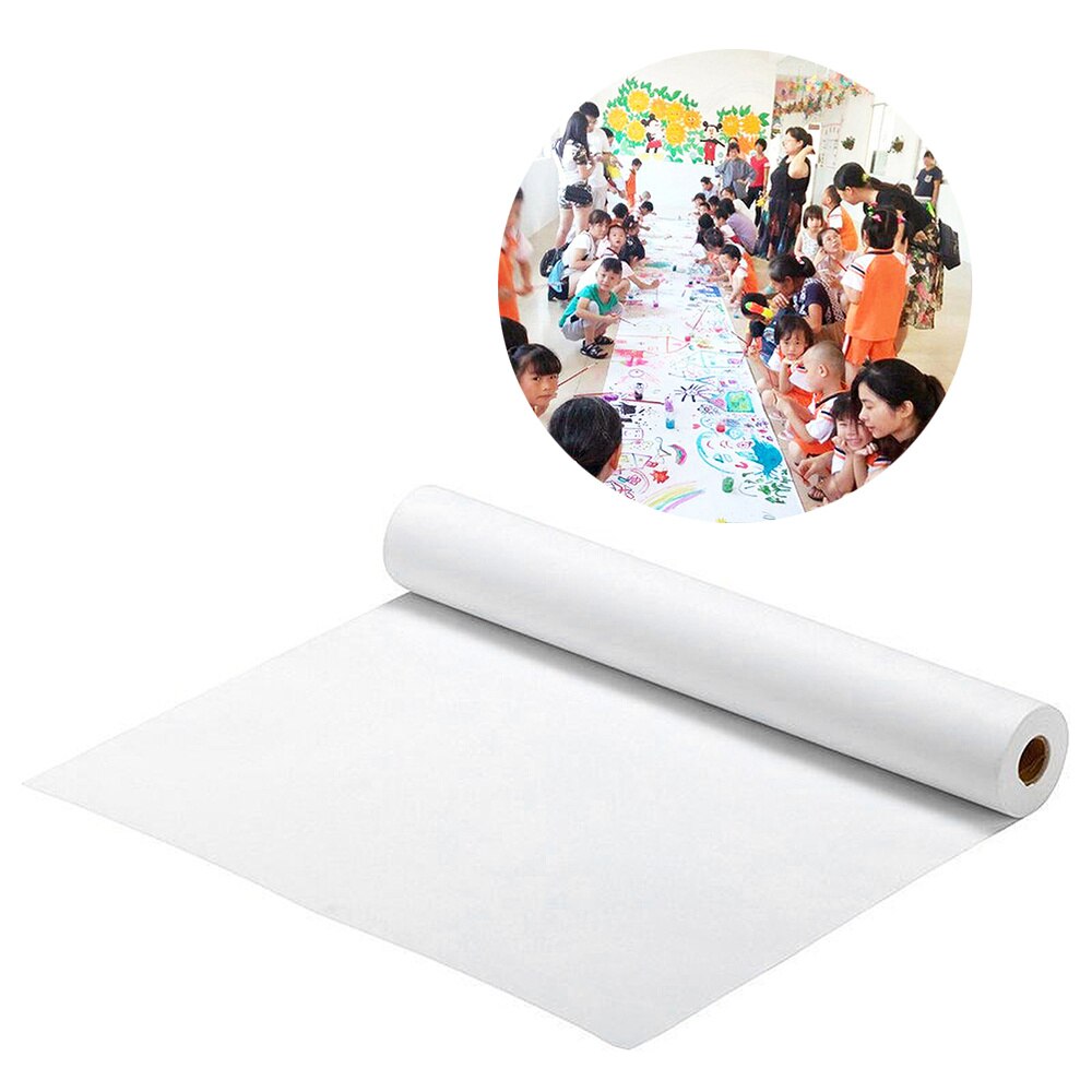 1Pcs Drawing Paper Roll Poster Paper Craft Paper Roll White Wrapping Paper (White)
