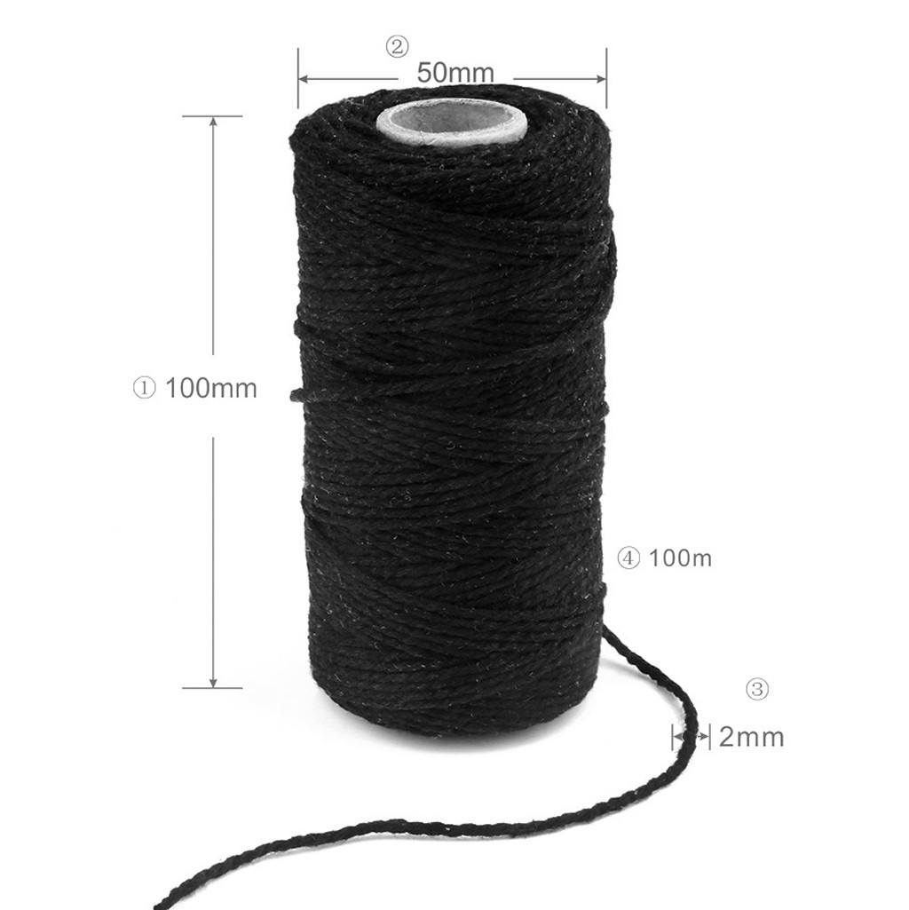 100M Lange/100Yard Pure Katoen Twisted Cord Touw Ambachten Macrame Artisan String 20 Kleuren Kan Worden Gekozen