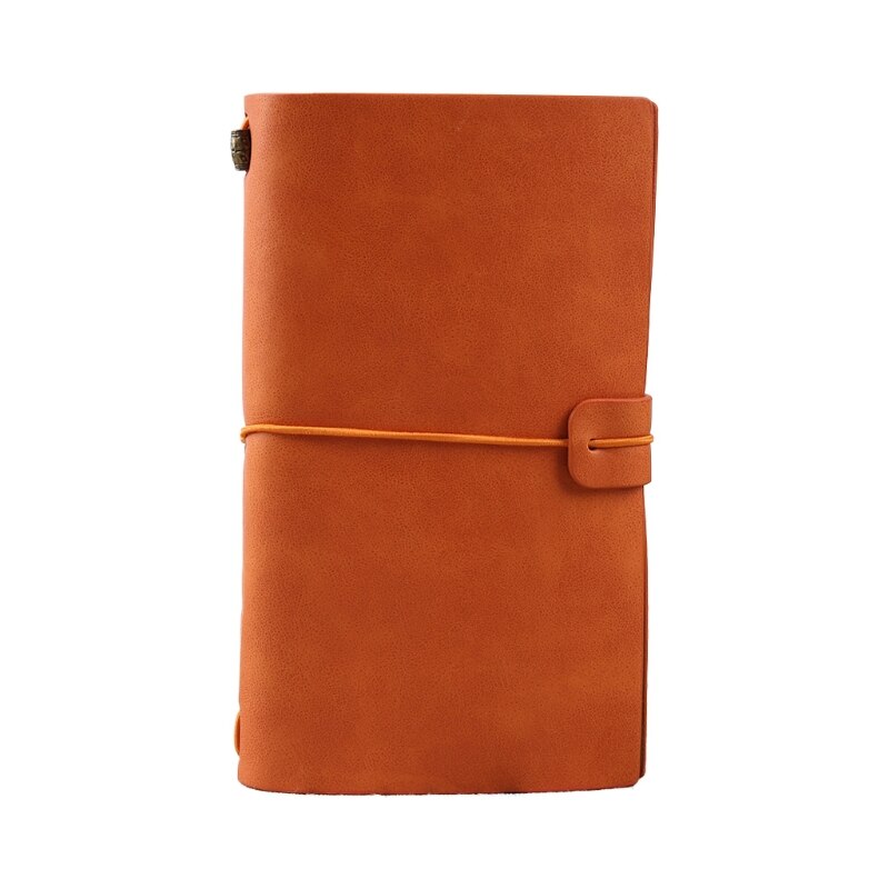 Travel Handcrafted Diary Notebook Engraved Leather Journal Message Notebook Handwriting Pocketbook Stationery: Orange
